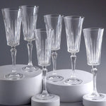 Rcr Timeless 6-Piece Crystal Glass Fluted Wine Glasses, 238ml, Clear