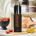 Karaca Overcut 5 Piece Knife Block Set, Black