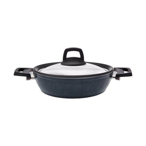 Karaca BioDiamond Powerful Antibacterial Shallow Casserole with Lid, 30cm, Black