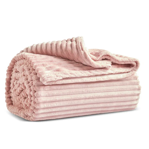Karaca Ruby Stripe Wellsoft TV Blanket, 130x150cm, Pink
