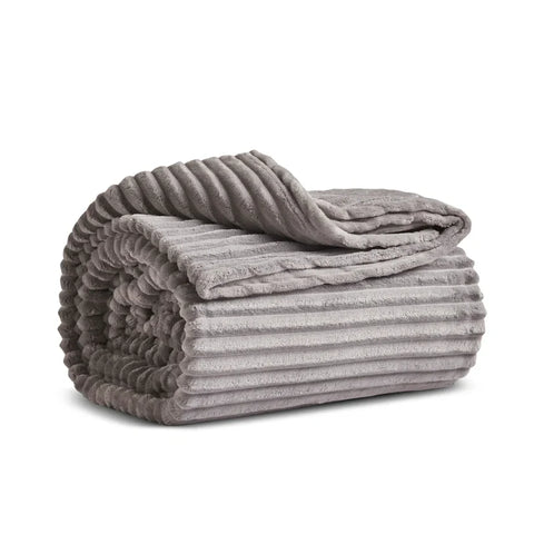 Karaca Ruby Stripe Wellsoft TV Blanket, 130x150cm, Grey