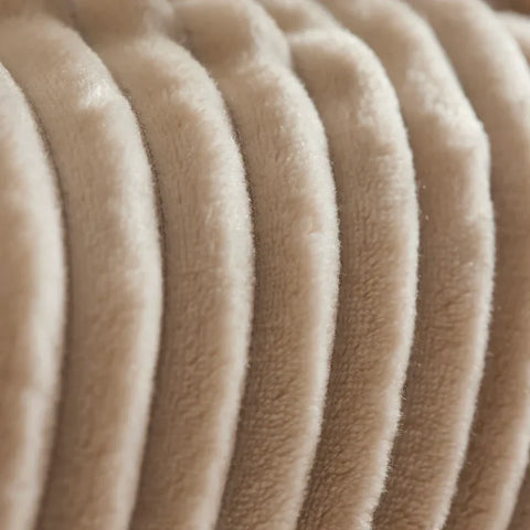 Karaca Ruby Stripe Wellsoft TV Blanket, 130x150cm, Ecru