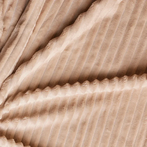 Karaca Ruby Stripe Wellsoft TV Blanket, 130x150cm, Ecru