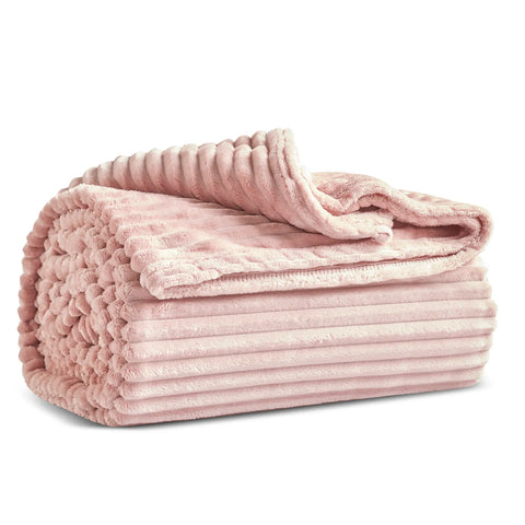 Karaca Ruby Stripe Wellsoft Blanket, Single, Pink