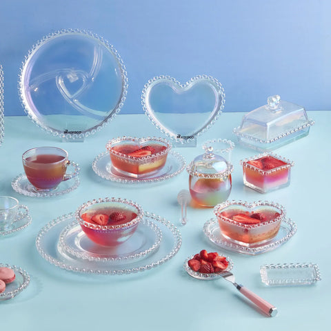 Karaca Rory Glass Serving Dish, 23cm, Transparent