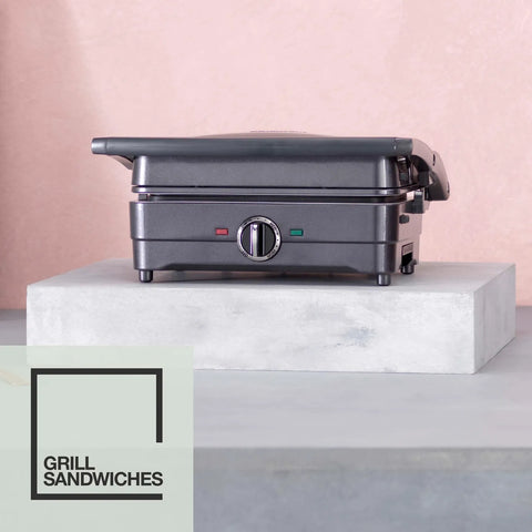 Cuisinart Compact Steel Grey Grill and Sandwich Toaster, 1000W