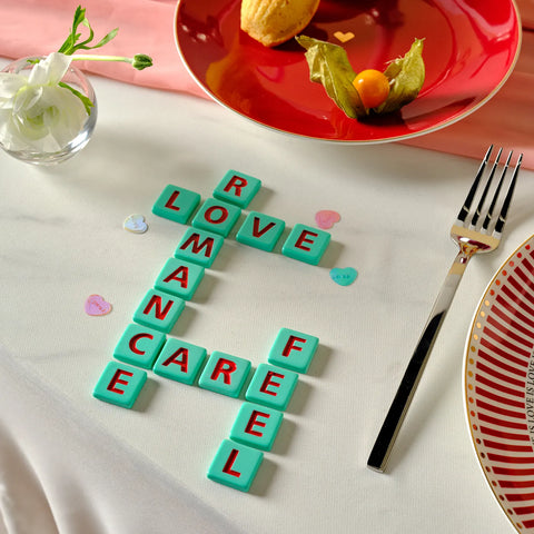 Karaca Amour 6-Piece New Generation Bone China Dinner Set for 2 People, Red Multi