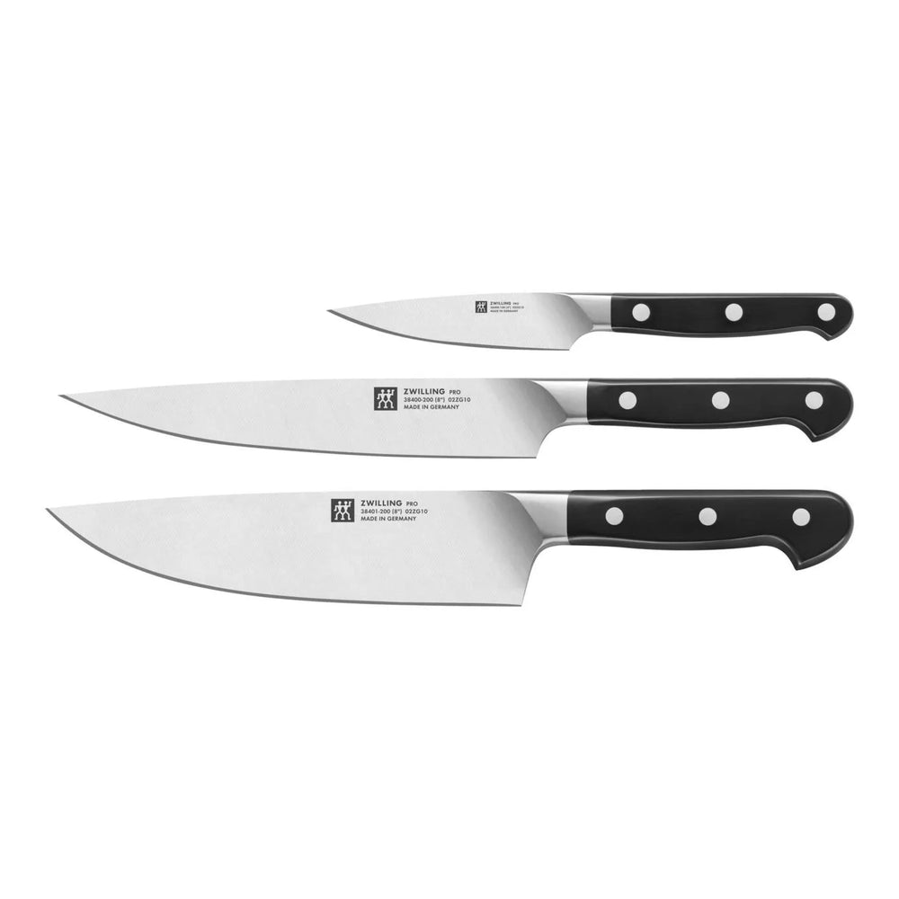 Zwilling Pro 3 Piece Knife Set, Black Silver
