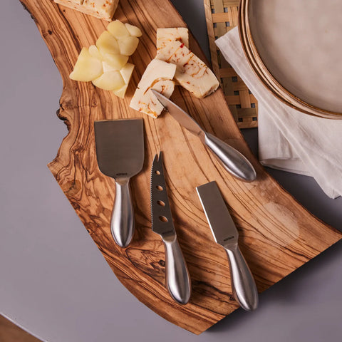 Karaca Fontina 5 Piece Cheese Knife Set, Silver