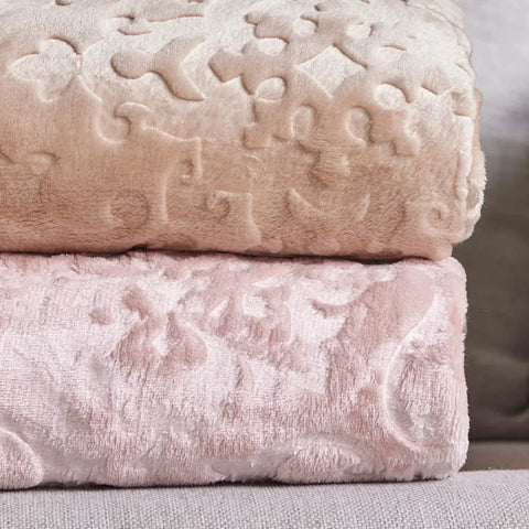 Karaca Home Laila Blanket, 220cmx240cm, Beige