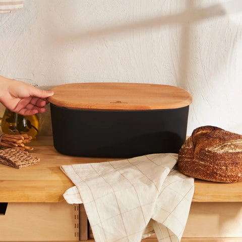 Karaca Nef Melamine Bread Box, 14x32x19 cm, Black