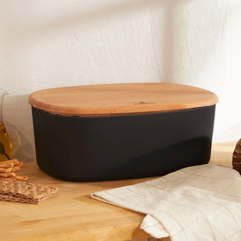 Karaca Nef Melamine Bread Box, 14x32x19 cm, Black