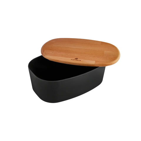 Karaca Nef Melamine Bread Box, 14x32x19 cm, Black