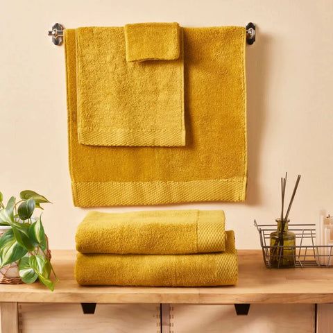 Karaca Home Chandler Modal Washcloth, 16cmx22cm, Mustard