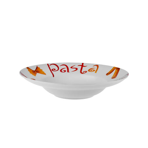 Karaca Sicilia 5-Piece Porcelain Pizza Set for 4 People, White Multi