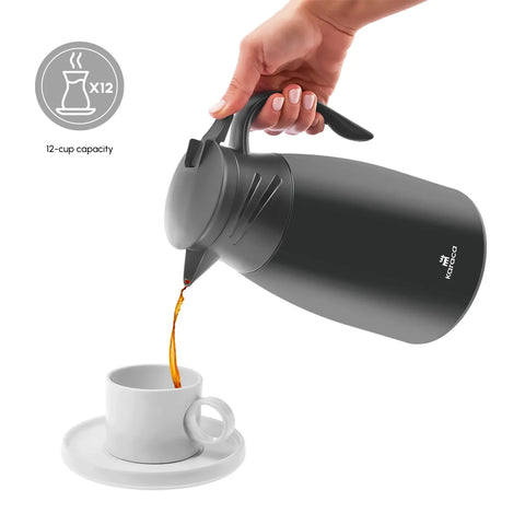 Karaca Bella Stainless Steel Flask, 1.7L, Black