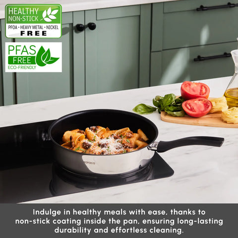 Karaca Gastro Stainless Steel Frying Pan, 28cm, Silver