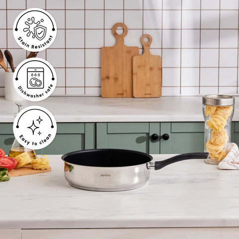 Karaca Gastro Stainless Steel Frying Pan, 28cm, Silver