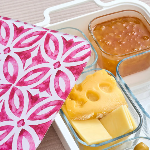 Karaca Jofy 8-Piece Glass Serveware Set, Red