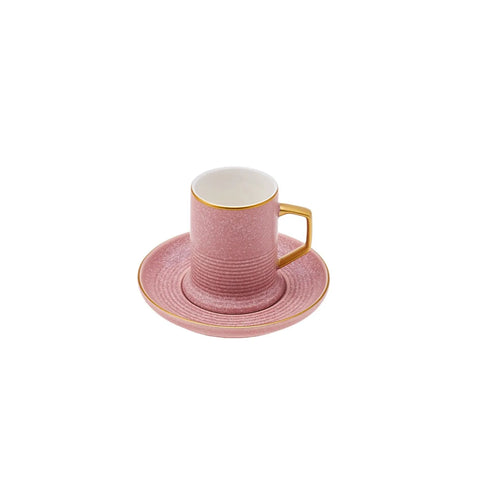 Karaca Spite 4-Piece Porcelain Espresso Turkish Coffee Cup Set, 100ml, Purple