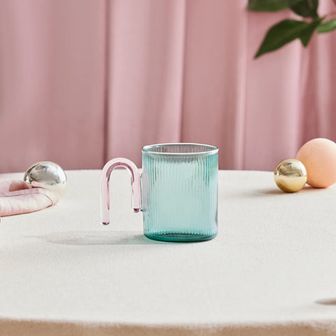 Karaca Miracle Glass Mug, 320ml, Blue