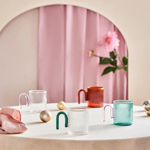 Karaca Miracle Glass Mug, 320ml, Blue