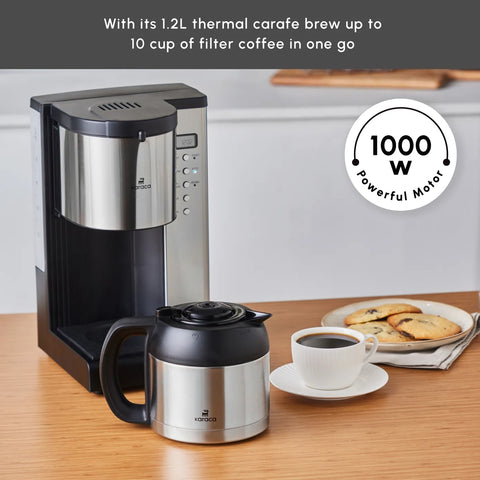 Karaca Coffee Art Aroma Thermal Carafe Filter Coffee Machine, 1000 W, Inox