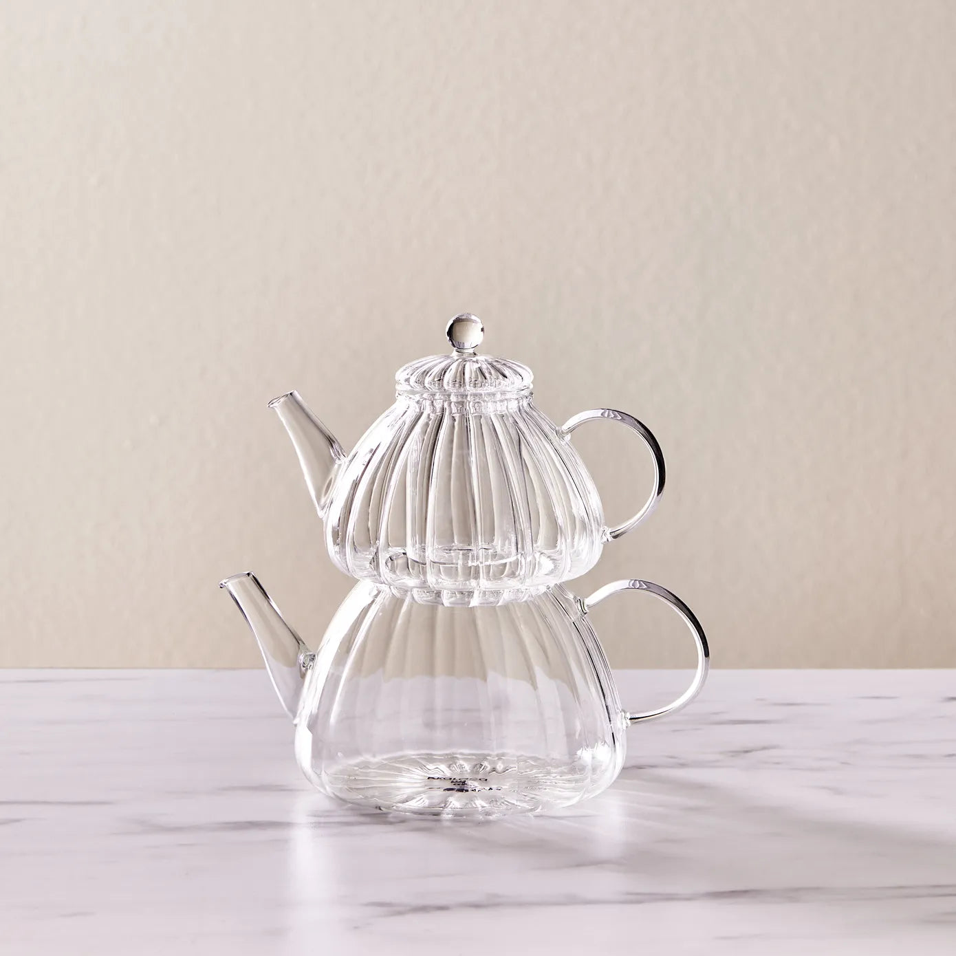 Karaca Lori Borosilicate Glass Teapot Set, Clear