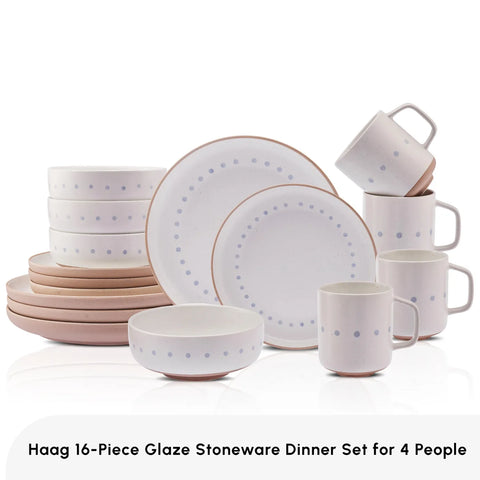Karaca Haag 16-Piece Stoneware Dinner Set for People, Multi
