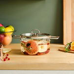 Karaca Amore Glass Stockpot with Lid, 18cm, Clear