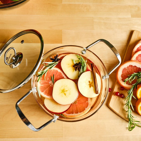 Karaca Amore Glass Stockpot with Lid, 18cm, Transparent