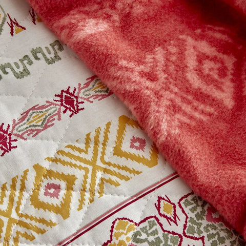 Karaca Home Keira Summer 100% Turkish Cotton Duvet Cover Set with Bed Sheet, Double, Pomegranate Flower