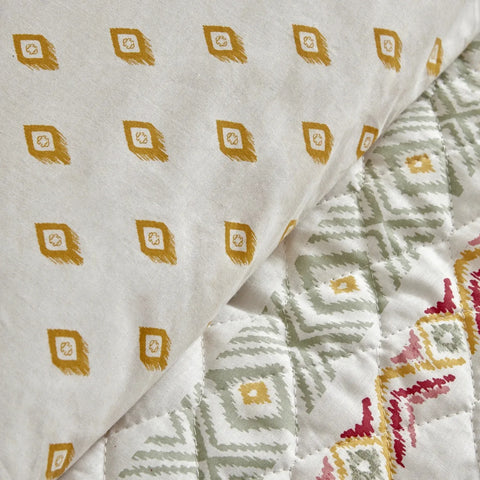 Karaca Home Keira Summer 100% Turkish Cotton Duvet Cover Set with Bed Sheet, Double, Pomegranate Flower