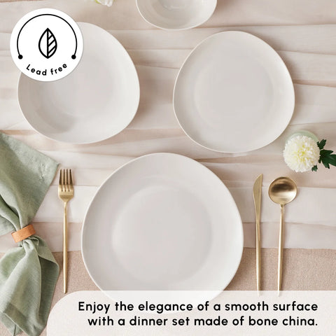 Karaca Streamline Rubicon 24-Piece Dinner Set for 6 People, White