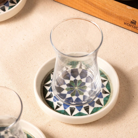 Karaca Roma 12 Piece Tea Cup Set White