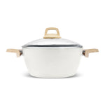 Karaca Swiss Crystal Non-Stick Induction Stockpot with Lid, 20cm, Creamy