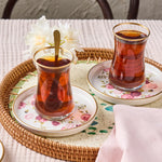 Karaca Marilla 18-Piece Glass Turkish Tea Set for 6 People, Multi