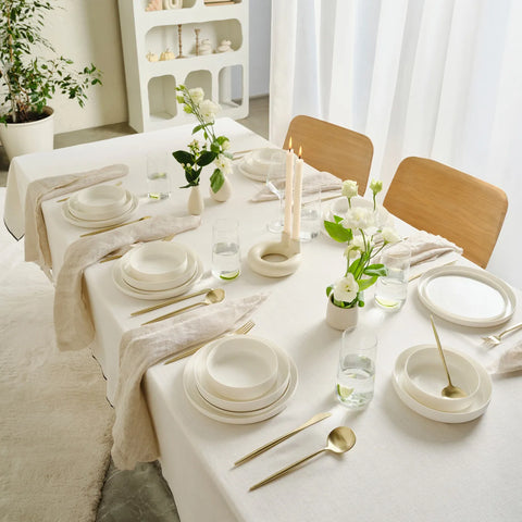 Karaca Finesse 24-Piece Porcelain Dinner Set for 6 People, White