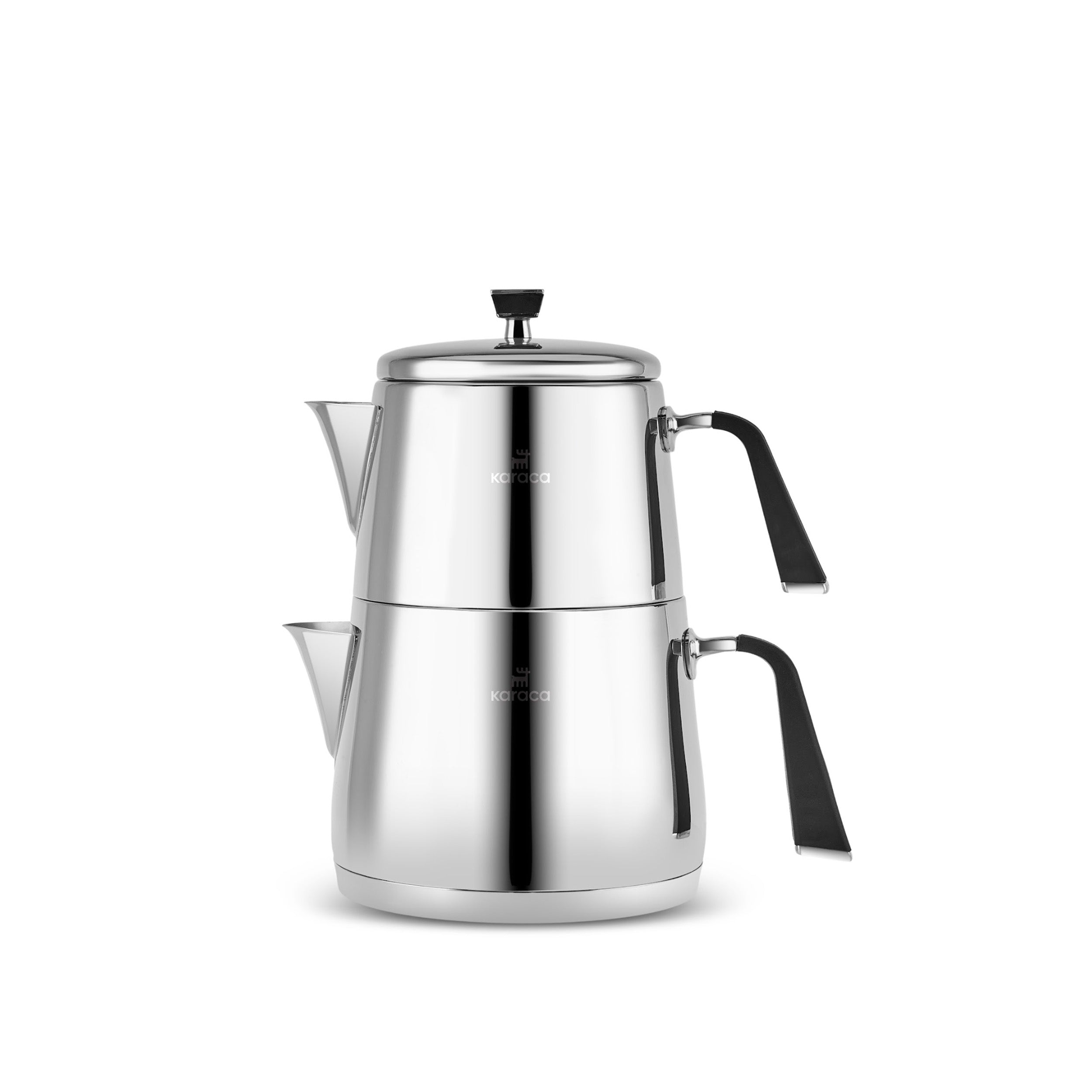Karaca Fiona Stainless Steel Teapot Set, XL, Silver