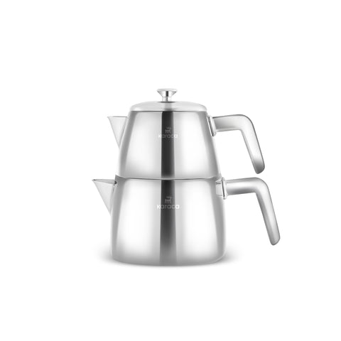 Karaca Brewinox Stainless Steel Teapot Set, Large, Inox