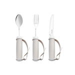 Karaca For All Easy-Grip 3-Piece Stainless Steel Cutlery Set, Beige