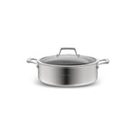 Karaca Plasma Steel 3Ply Non-Stick Induction Shallow Casserole, 26cm, Silver