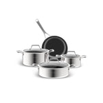 Karaca Plasma Steel 3Ply 7-Piece Non-Stick Induction Cookware Set, Silver