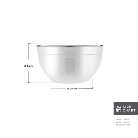 Karaca Ice & Hot Stainless Steel Serving Bowl, 20cm, Silver