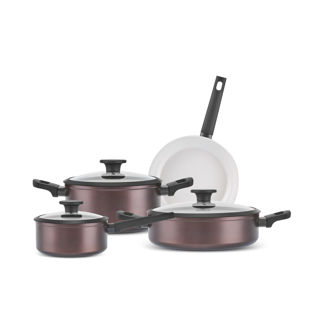 Karaca Ceramica Iconic Bronze 7-Piece Non-Stick Induction Cookware Set