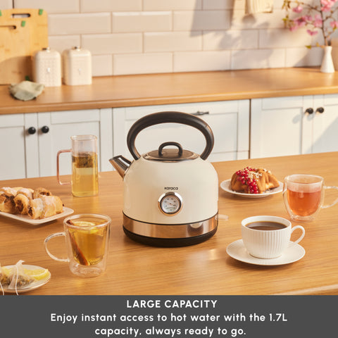 Karaca Retro 2202 Kettle, 2200W, 1,7L, Cream