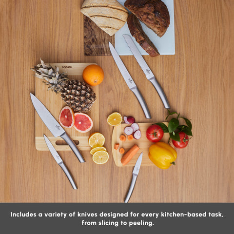 Karaca Venus 6 Piece Knife Block Set, Silver