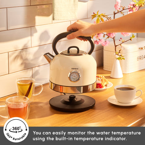 Karaca Retro 2202 Kettle, 2200W, 1,7L, Cream
