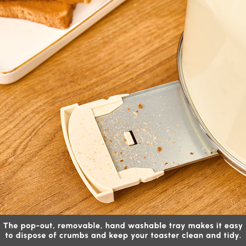 Karaca Retro 2-Slice Toaster, 815W, Cream