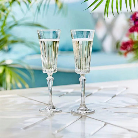 Rcr Timeless 6-Piece Champagne Flute Glass Set, 210ml, White